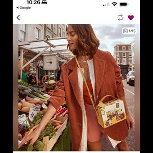 RADLEY LONDON Yellow and White Mini Bag with Graphic Design